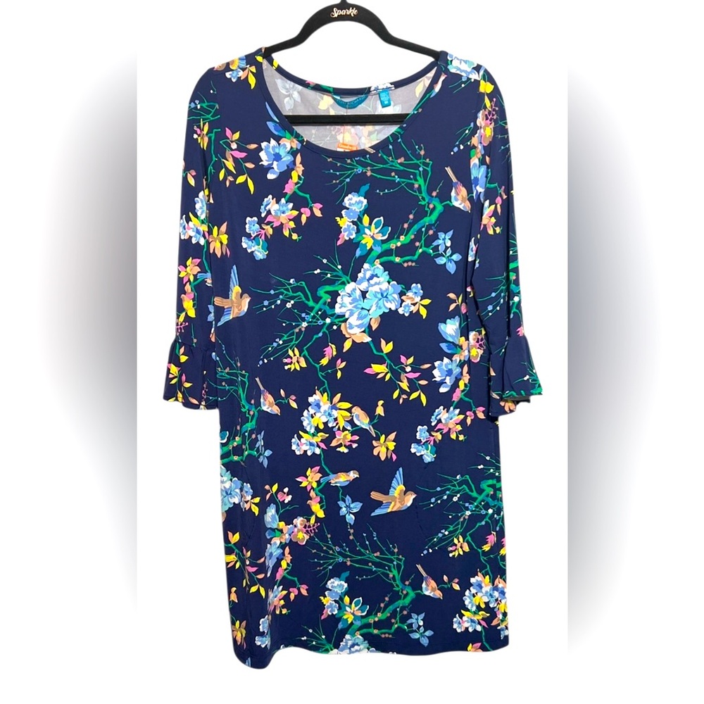 🤩 NEW LISTING! Tori Richard Womens Mini Sundress M Tropical Floral Bird Hawaiian